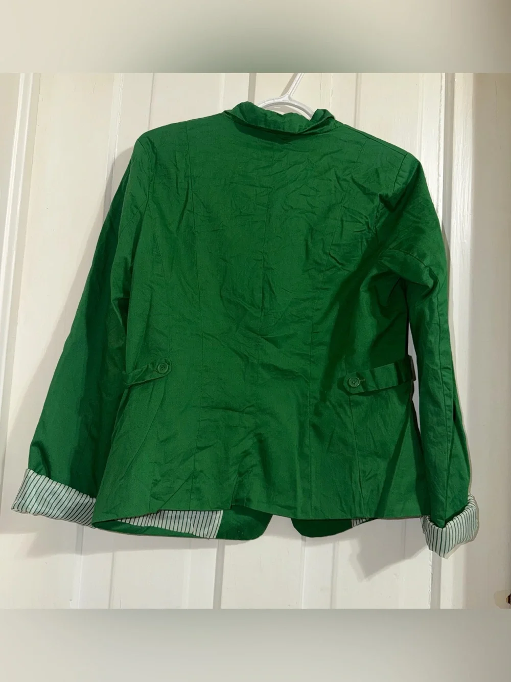 Women's size large blazer coat Green Single-Button Blazer Jacket